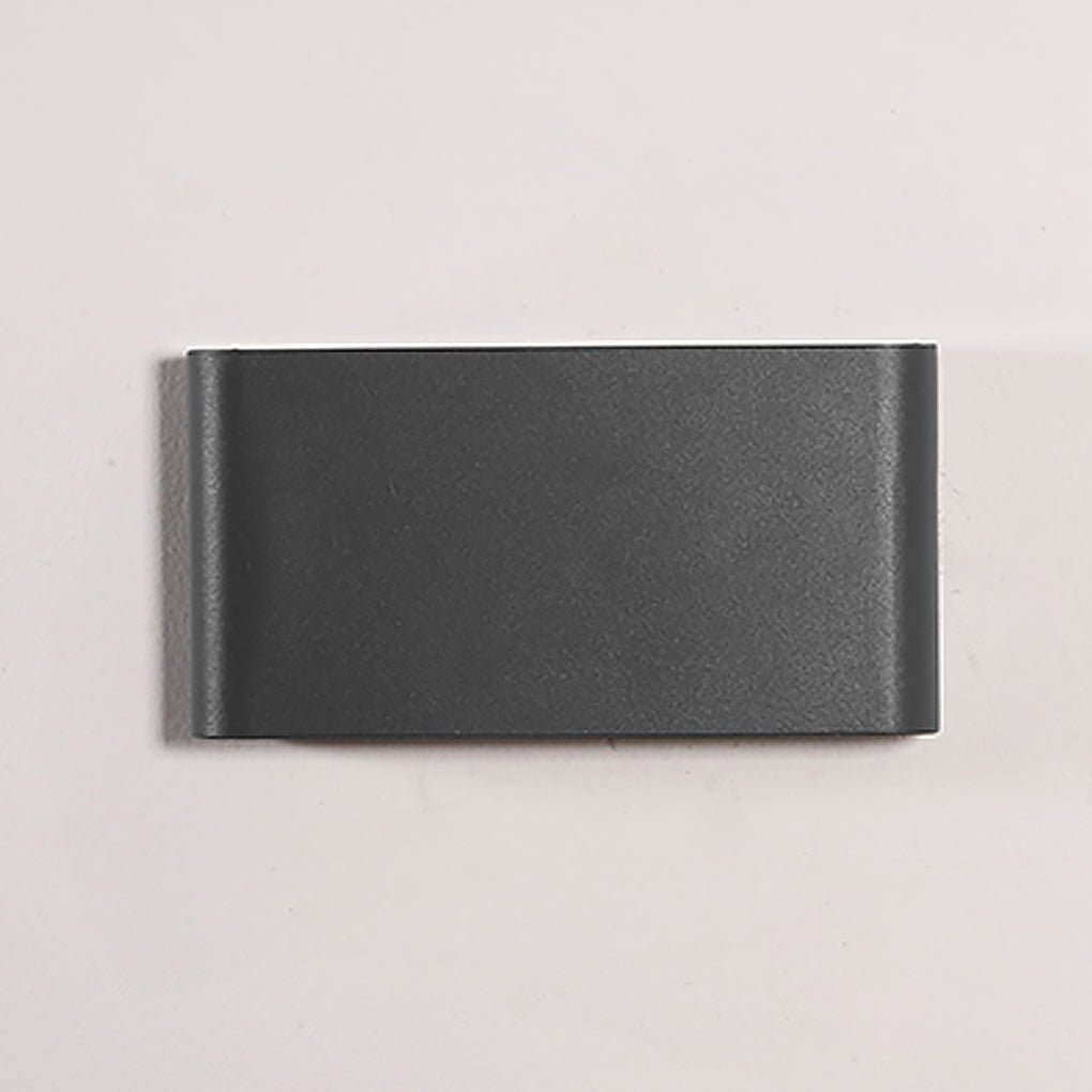 Modern Black LED Outdoor Wall Light Up Down Glass Sconce