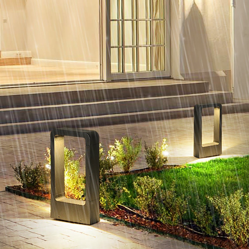 Rectangular COB LED Outdoor Path Light - Minimalist Black Aluminum