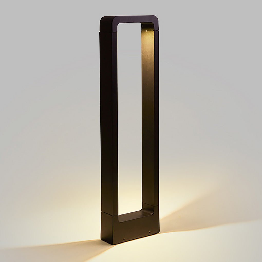 Rectangular COB LED Outdoor Path Light - Minimalist Black Aluminum