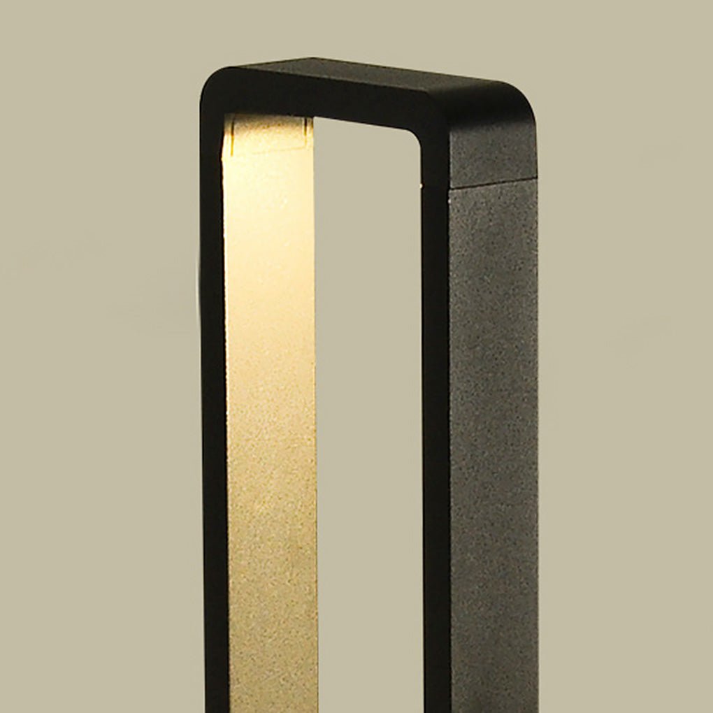Rectangular COB LED Outdoor Path Light - Minimalist Black Aluminum