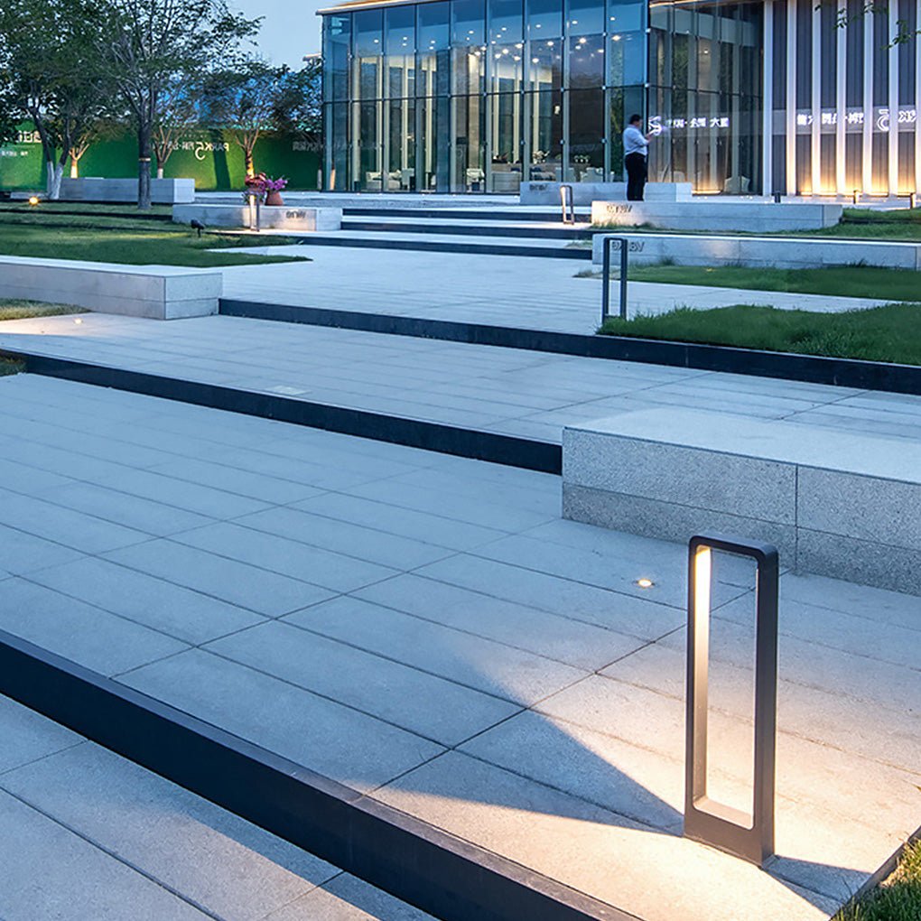 Rectangular COB LED Outdoor Path Light - Minimalist Black Aluminum