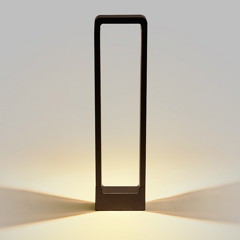 Rectangular COB LED Outdoor Path Light - Minimalist Black Aluminum