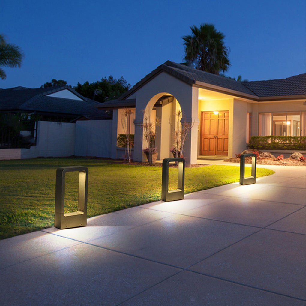 Rectangular COB LED Outdoor Path Light - Minimalist Black Aluminum