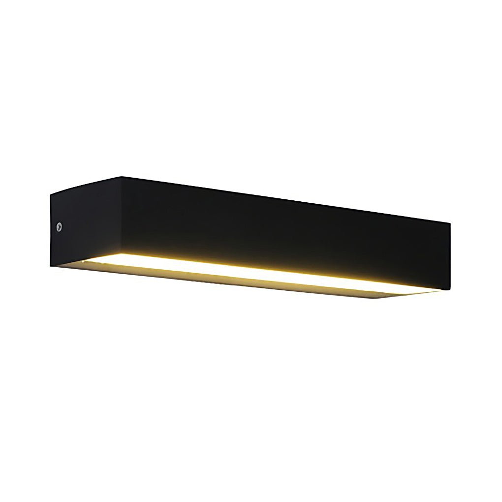 Matte Black Rectangle Outdoor Wall Light with LED