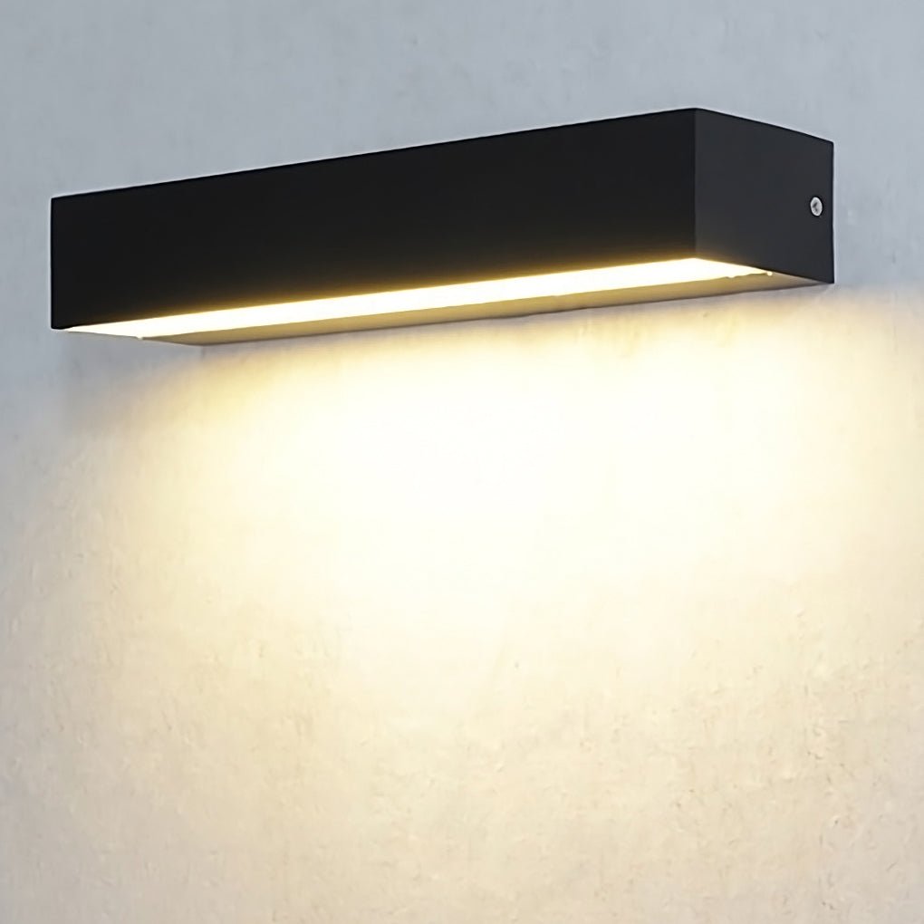 Matte Black Rectangle Outdoor Wall Light with LED