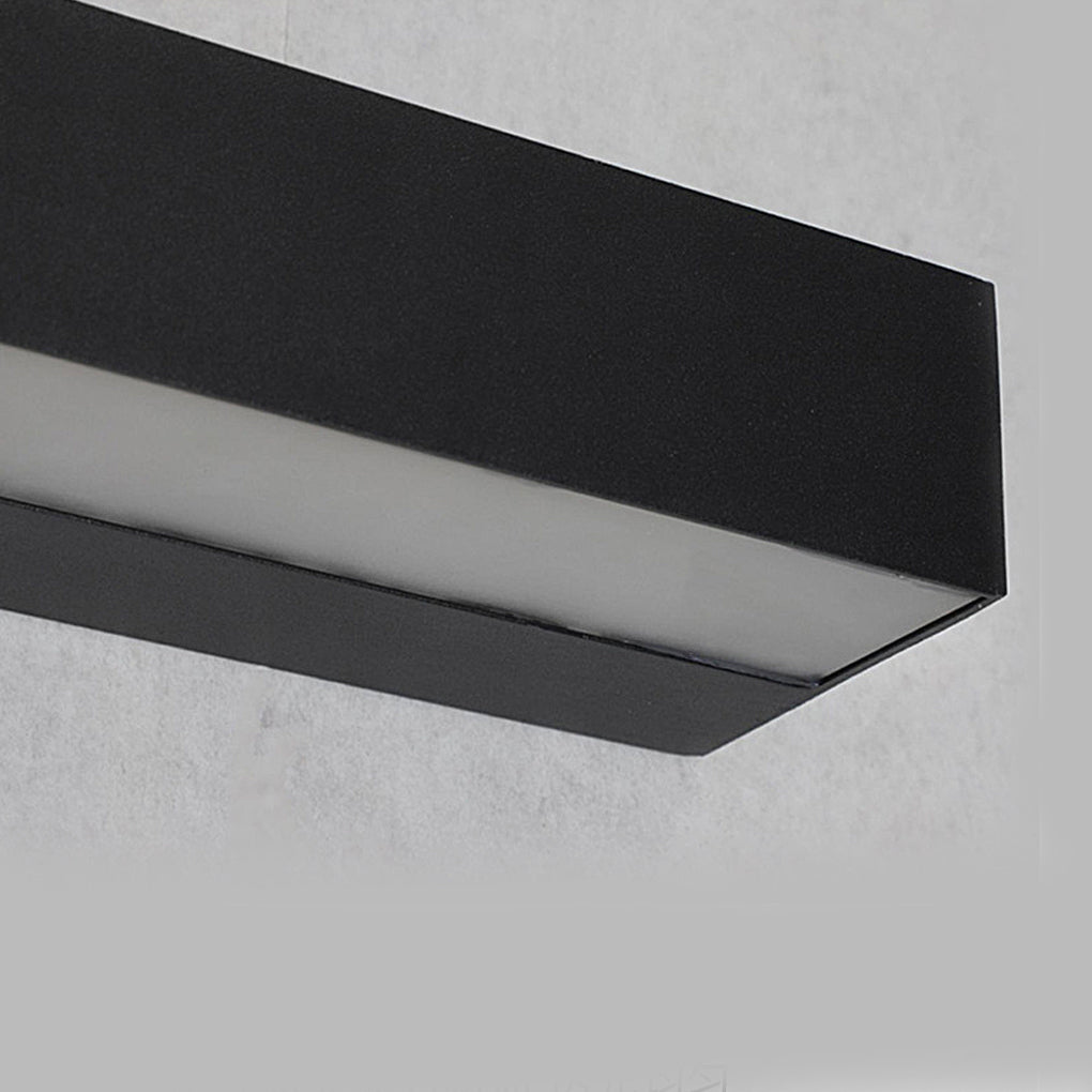 Matte Black Rectangle Outdoor Wall Light with LED