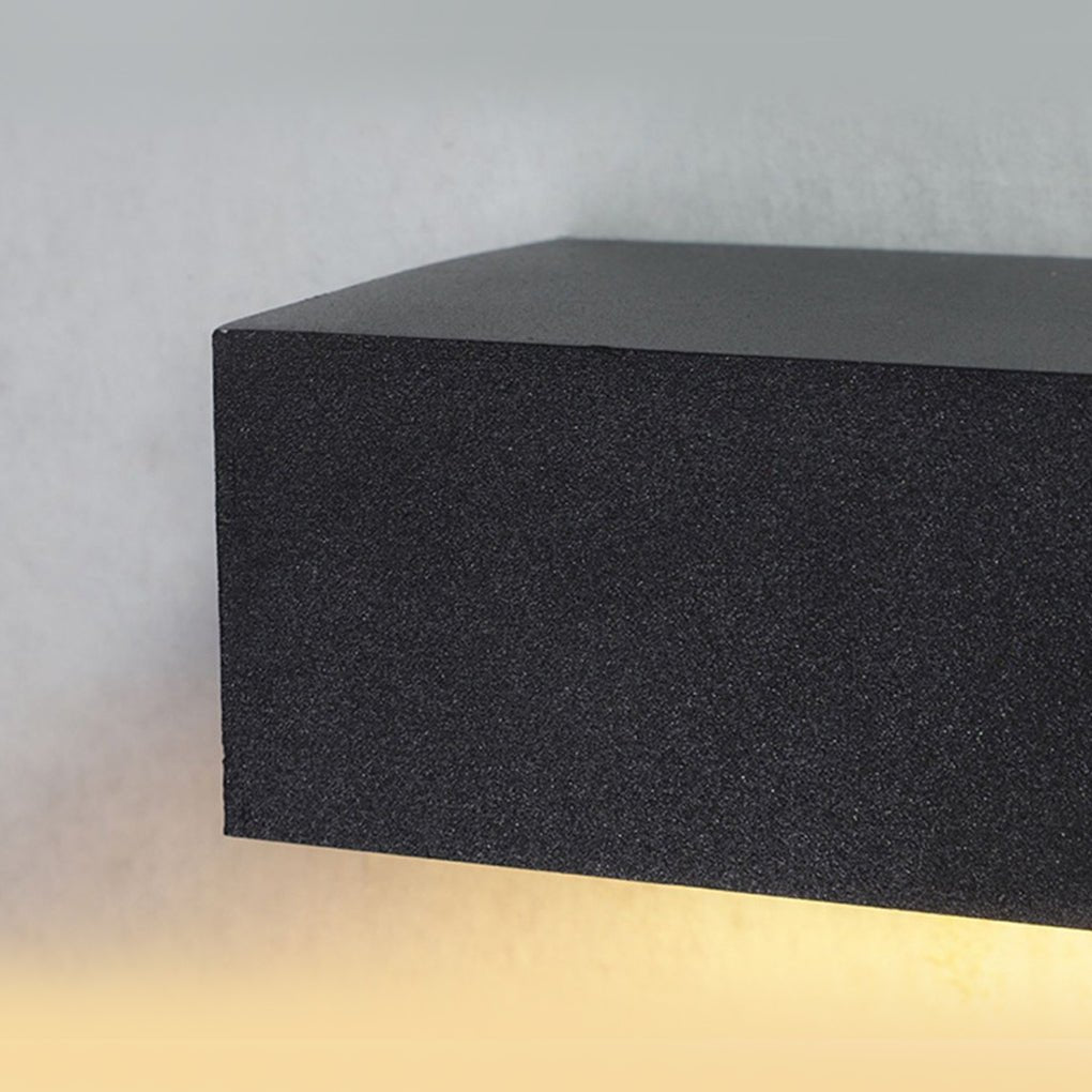 Matte Black Rectangle Outdoor Wall Light with LED