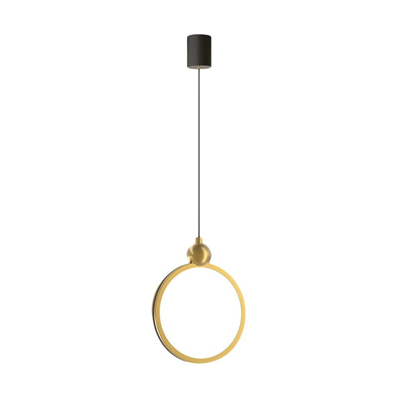 Modern Ring Pendant Light with 3-Step Dimming LED & Leather Trim