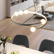 Modern Ring Chandelier with 3-Step Dimming LED Light