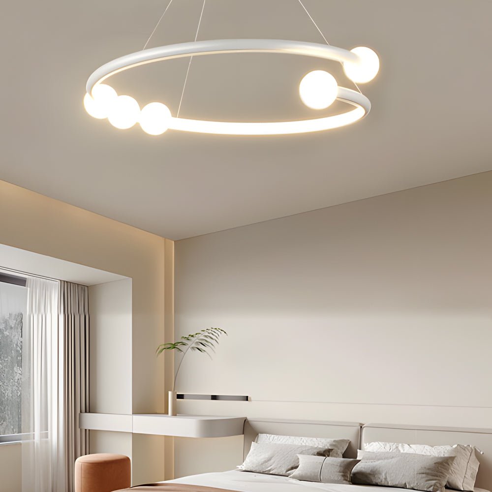 Modern Ring Chandelier with 3-Step Dimming LED Light