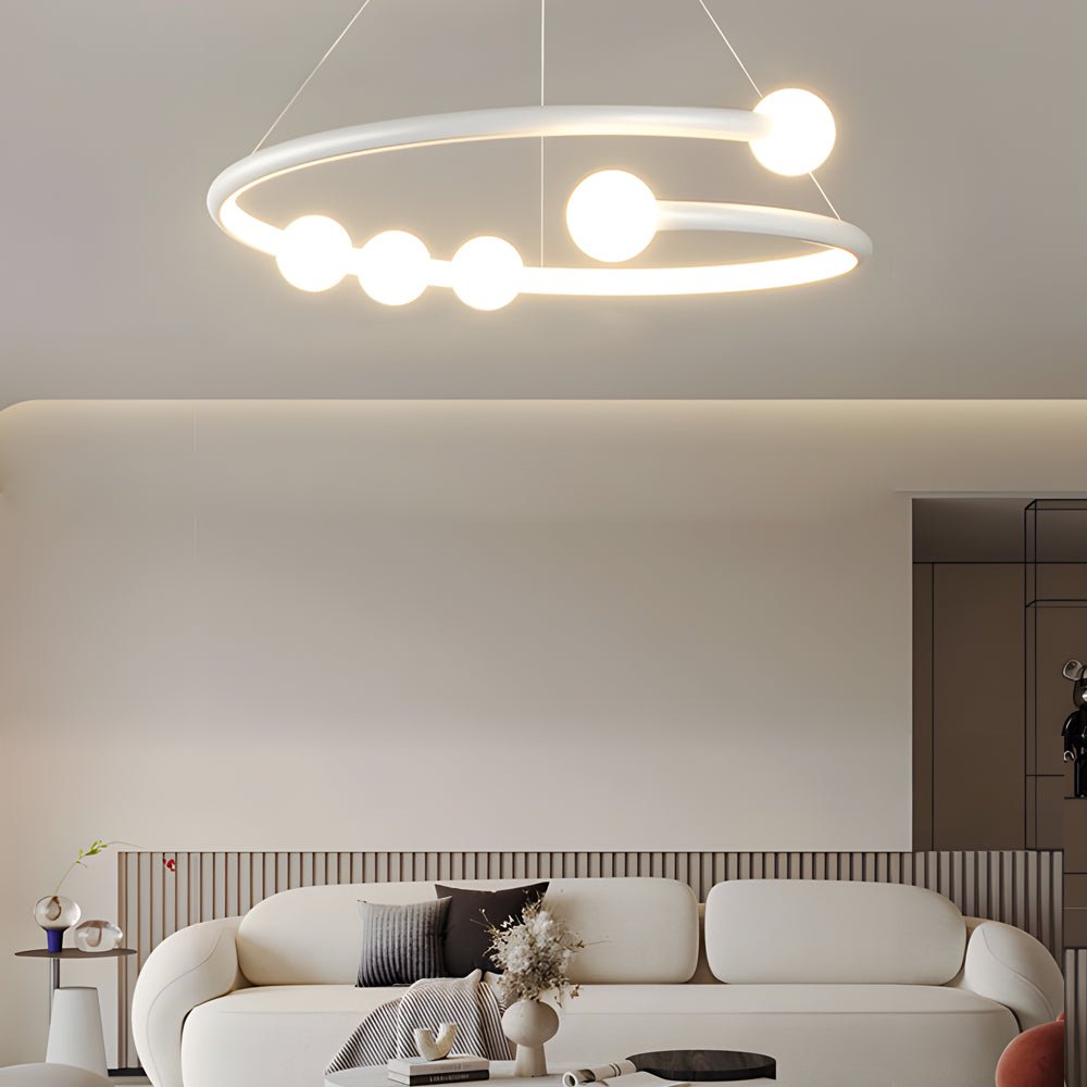 Modern Ring Chandelier with 3-Step Dimming LED Light