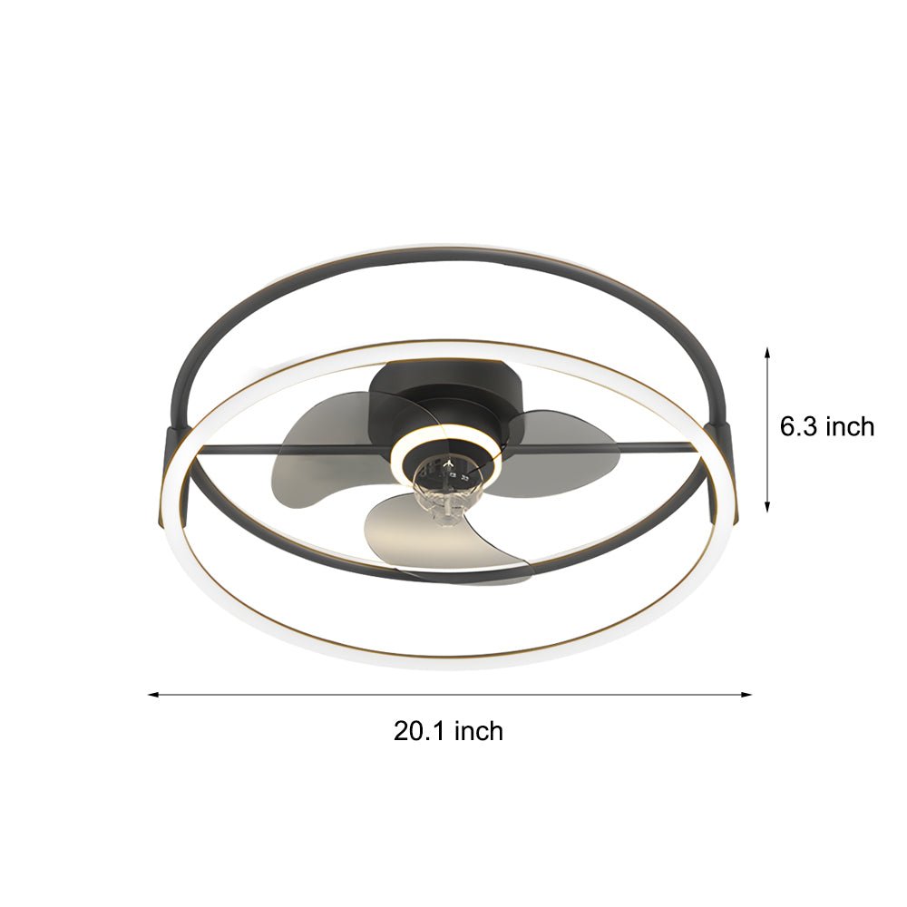Minimalist Ring LED Bladeless Ceiling Fan Light with Remote