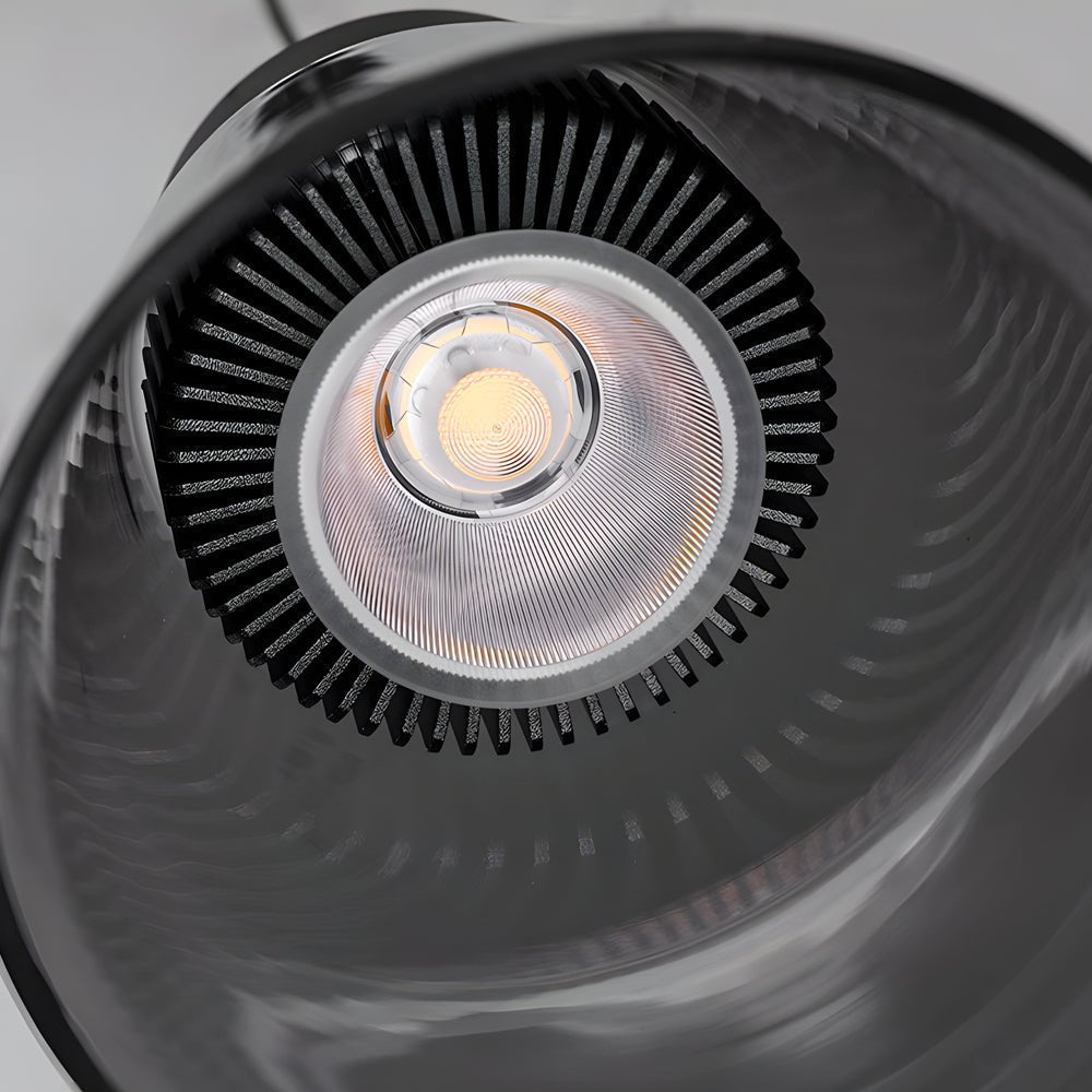 Smoke Gray Glass Pendant Light Modern Minimalist COB Lighting