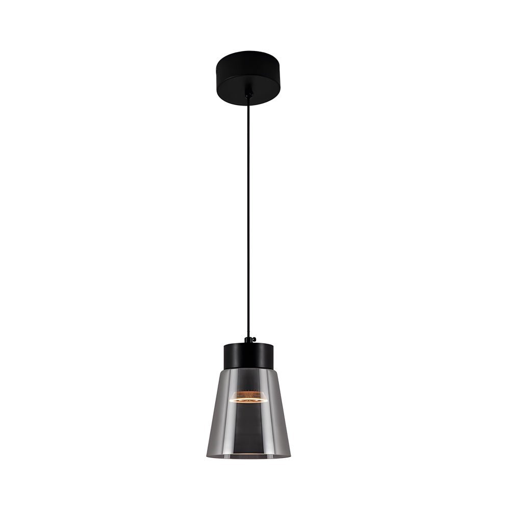 Smoke Gray Glass Pendant Light Modern Minimalist COB Lighting