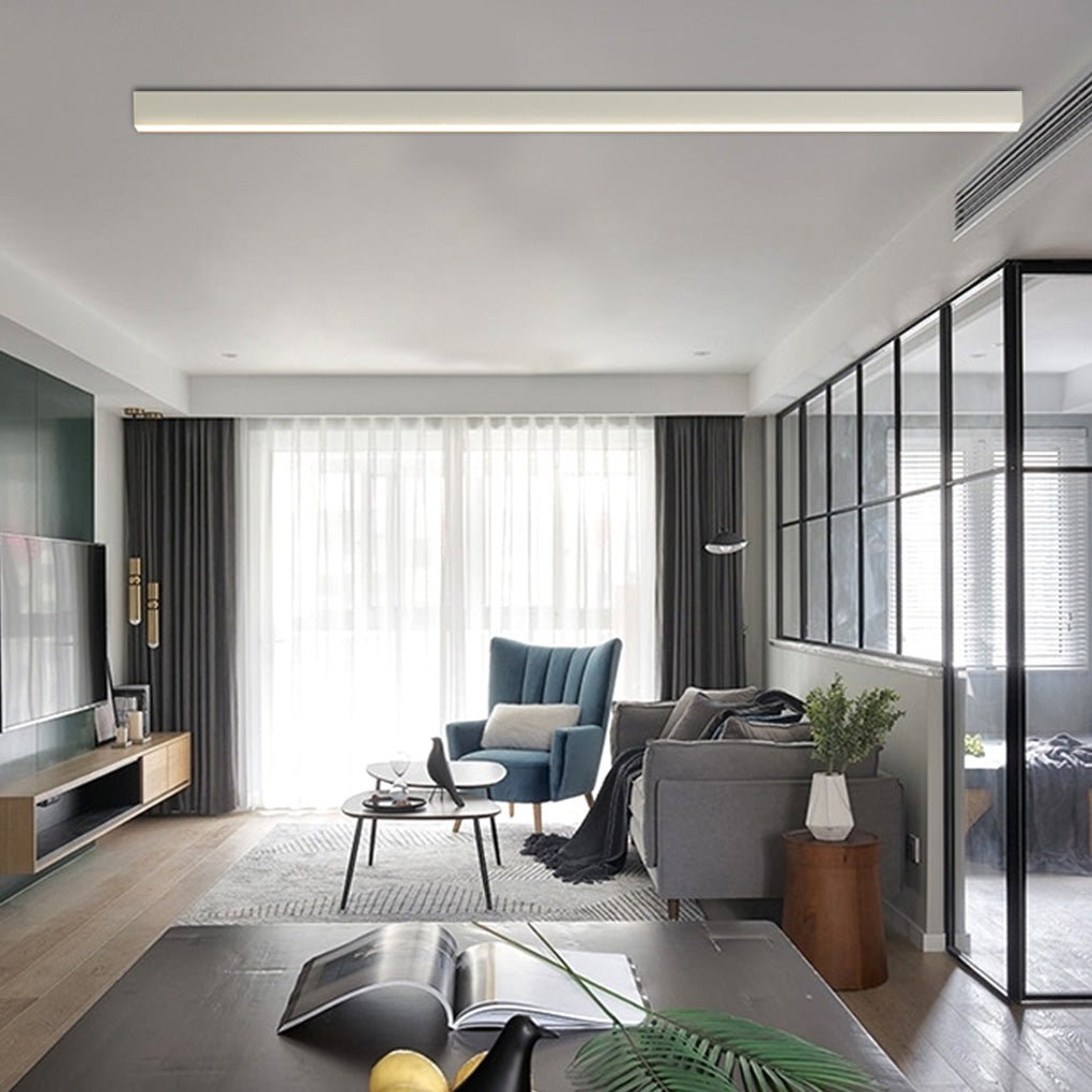 Minimalist LED Strip Ceiling Light with Remote Control & Dimming