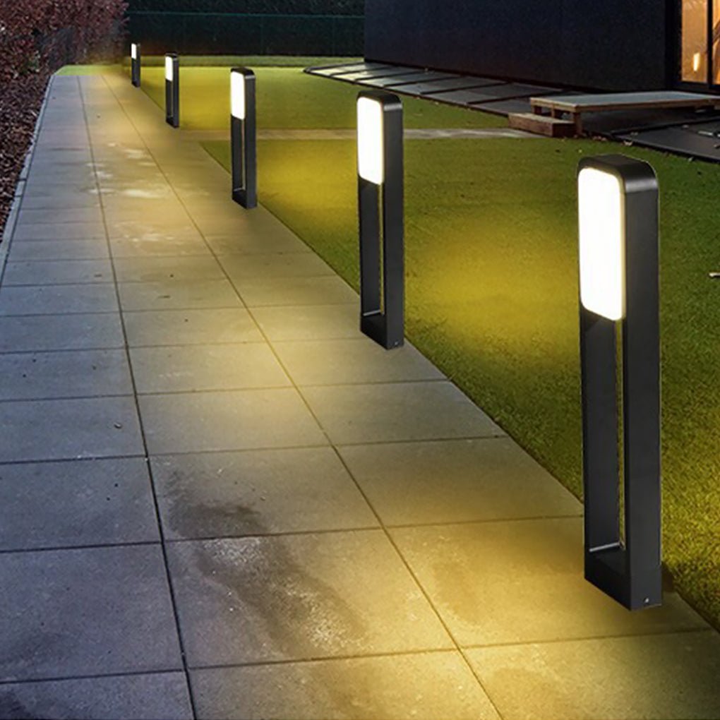 Modern Matte Black Dual-Light COB LED Path Light | Aluminum