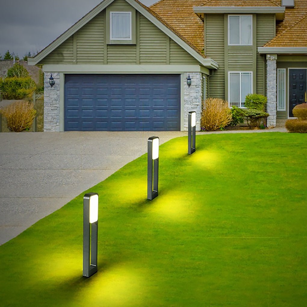 Modern Matte Black Dual-Light COB LED Path Light | Aluminum