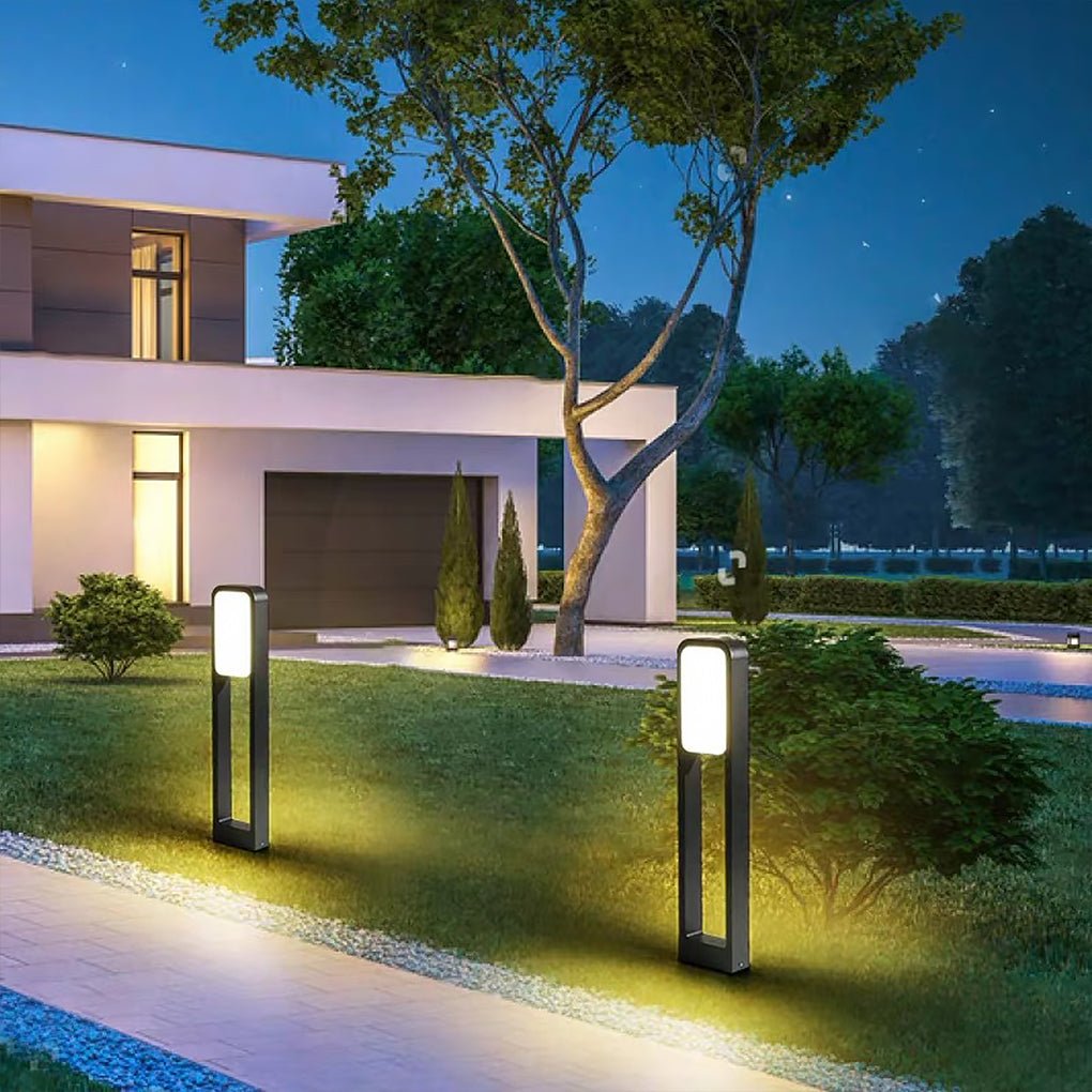 Modern Matte Black Dual-Light COB LED Path Light | Aluminum