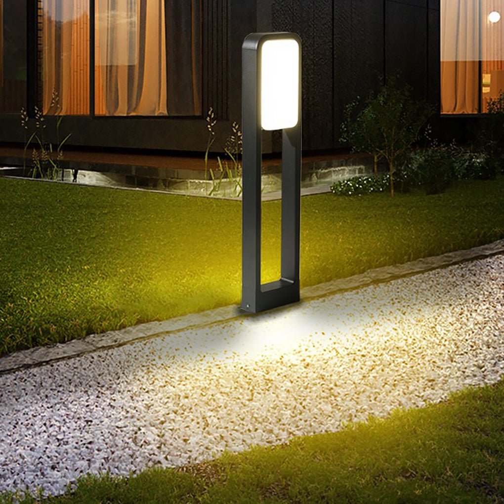 Modern Matte Black Dual-Light COB LED Path Light | Aluminum