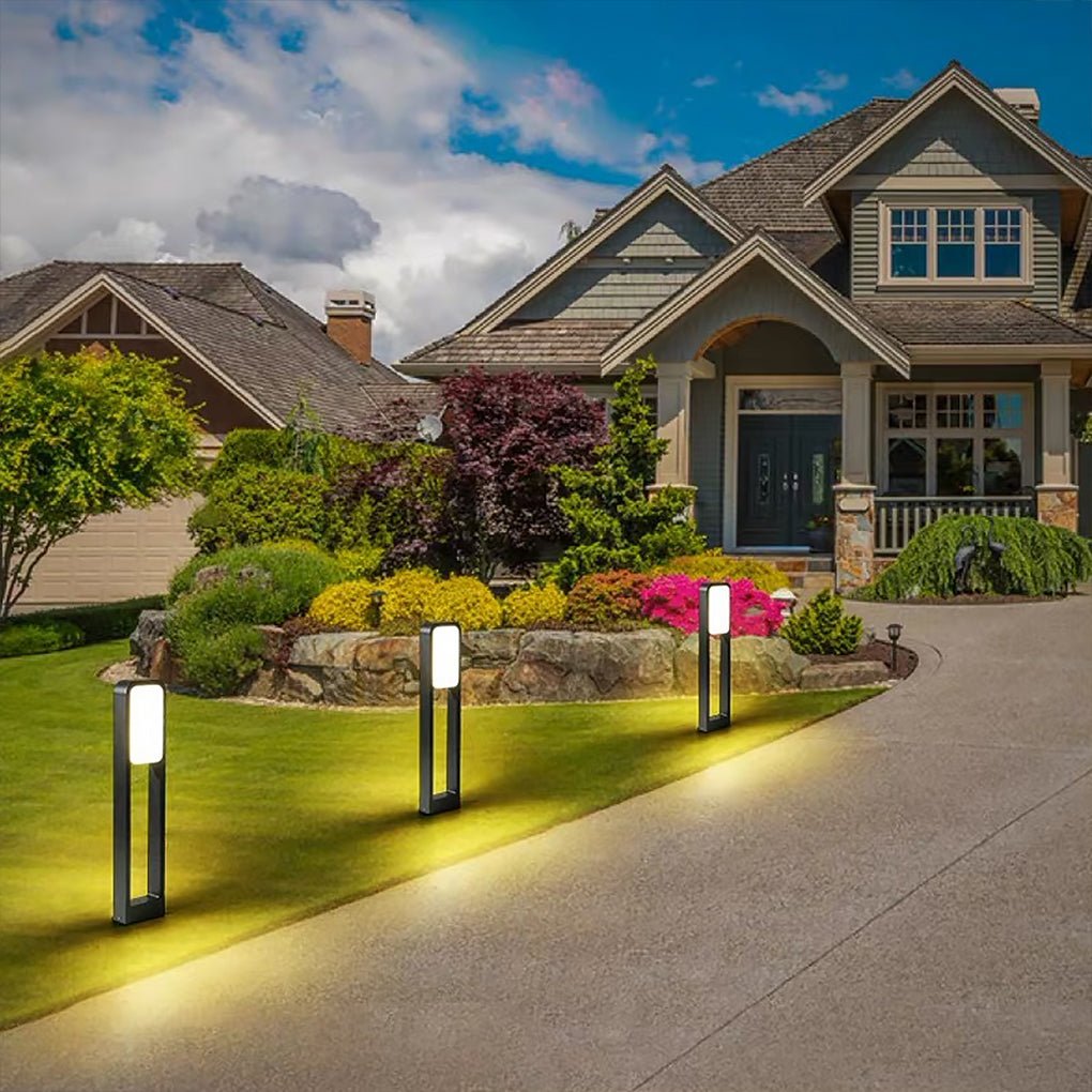 Modern Matte Black Dual-Light COB LED Path Light | Aluminum