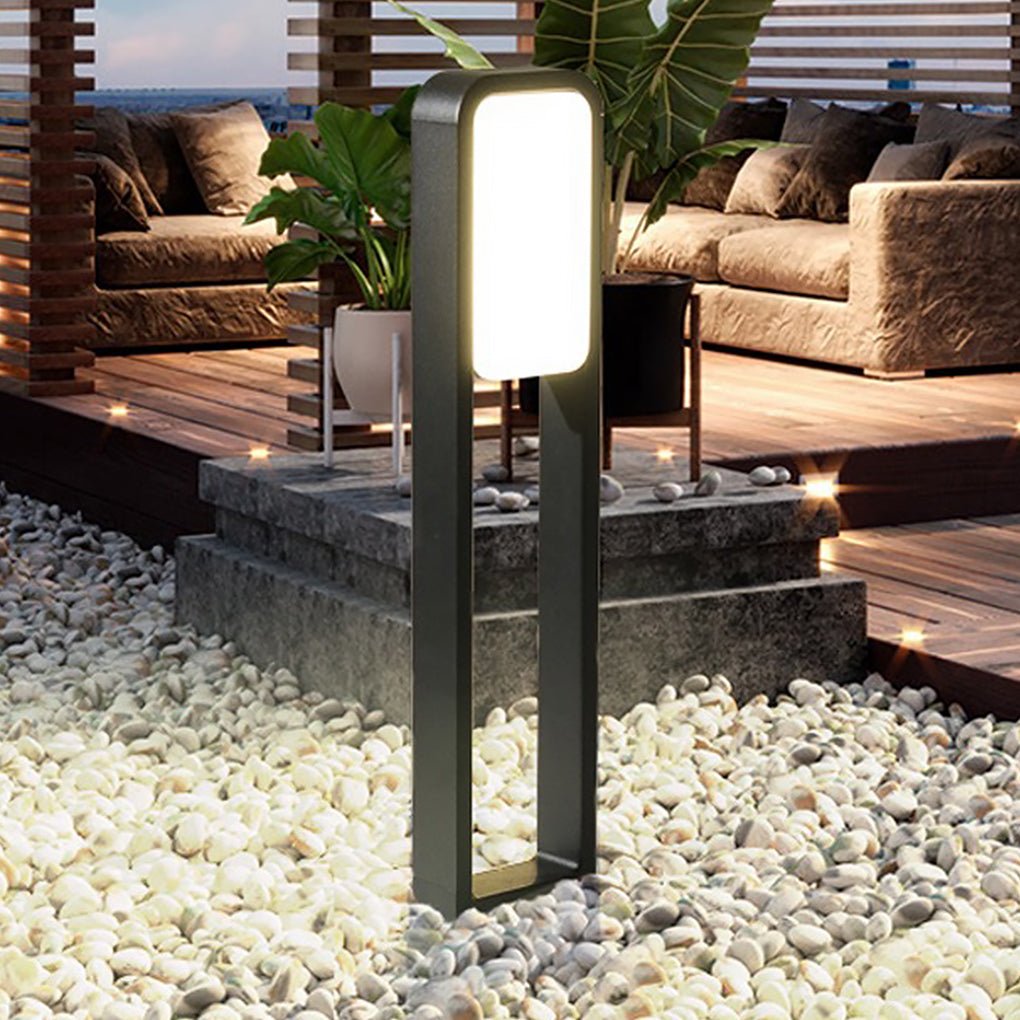 Modern Matte Black Dual-Light COB LED Path Light | Aluminum