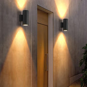 Modern Bi-Directional LED Outdoor Wall Light – Aluminum & Glass