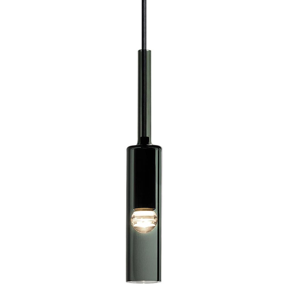 Modern Linear Glass Pendant Light with Smoke Gray Shade