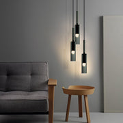 Modern Linear Glass Pendant Light with Smoke Gray Shade