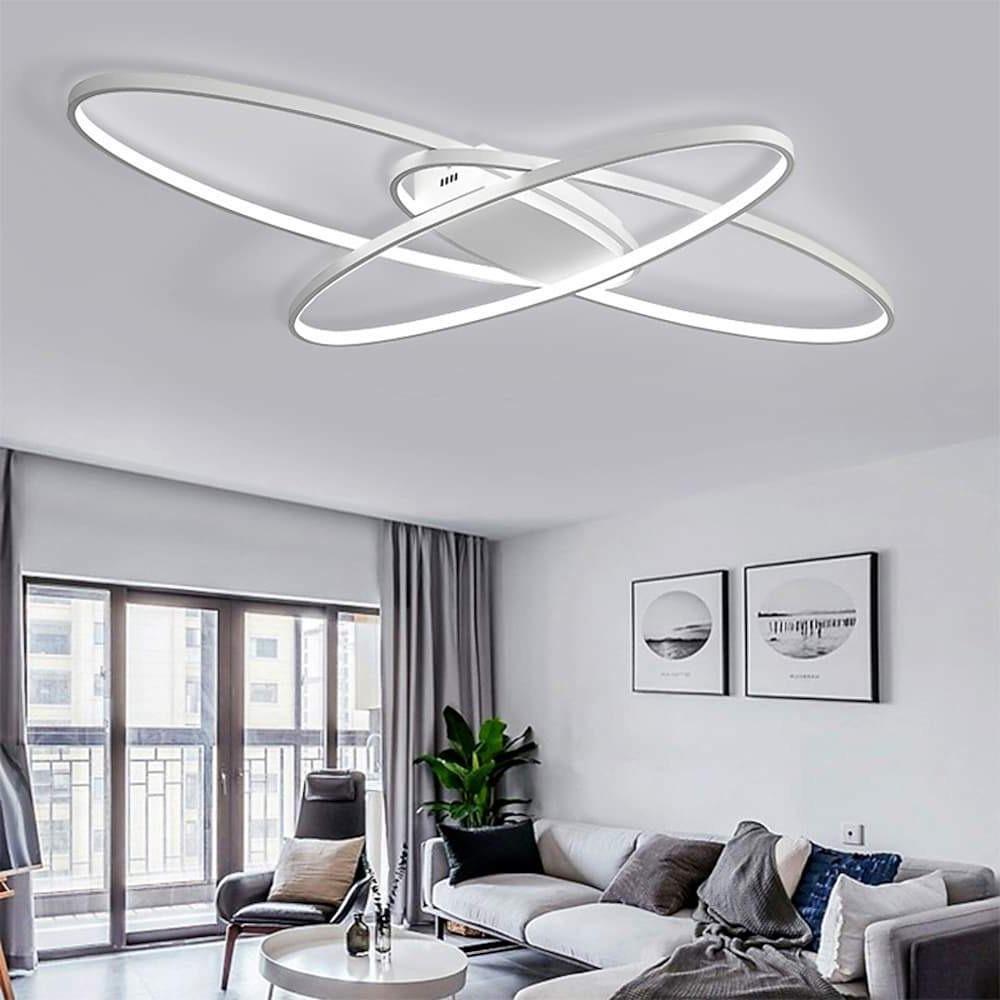 Overlapping Oval LED Flush Mount Ceiling Light - Modern Metal
