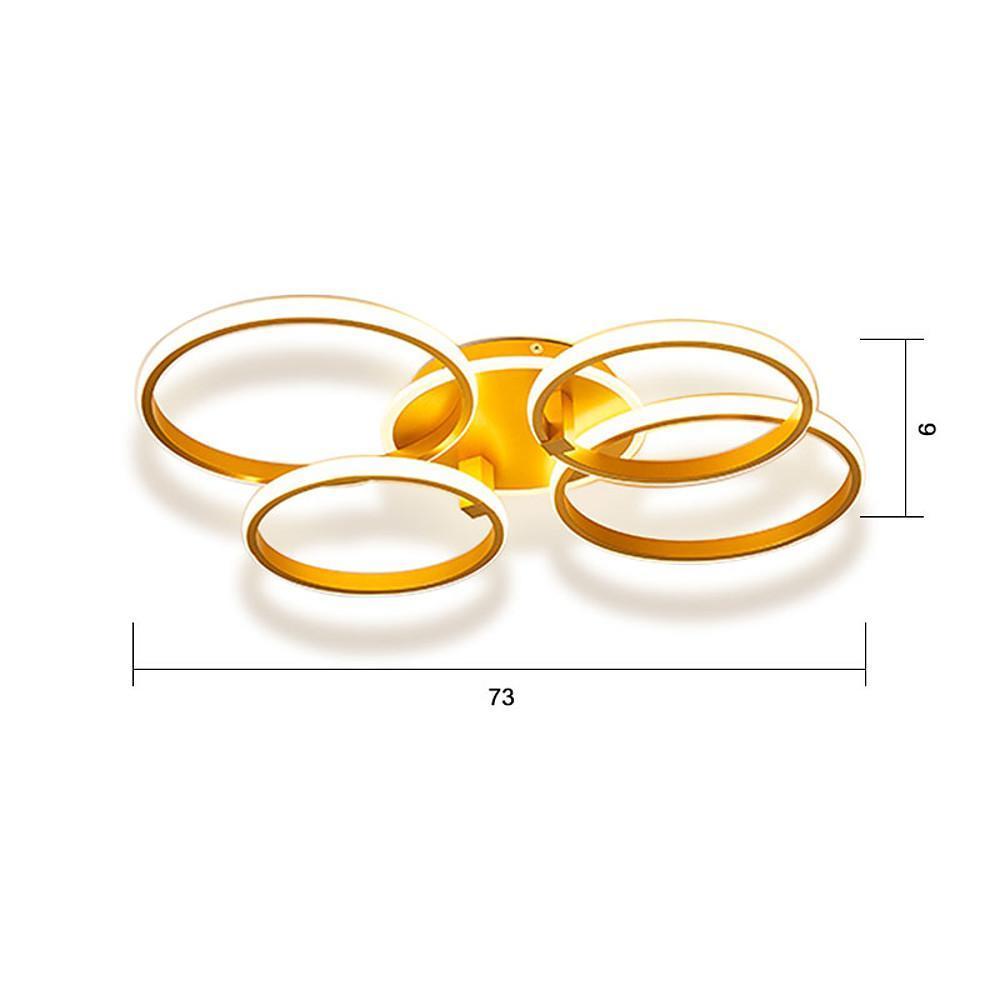 Modern 4-Ring Flush Mount LED Ceiling Light Metal & Silicone