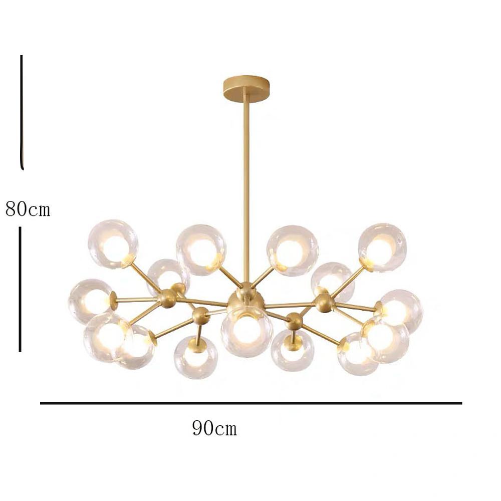 Modern Sputnik Chandelier 15-Light Glass Globe Cluster Pendant
