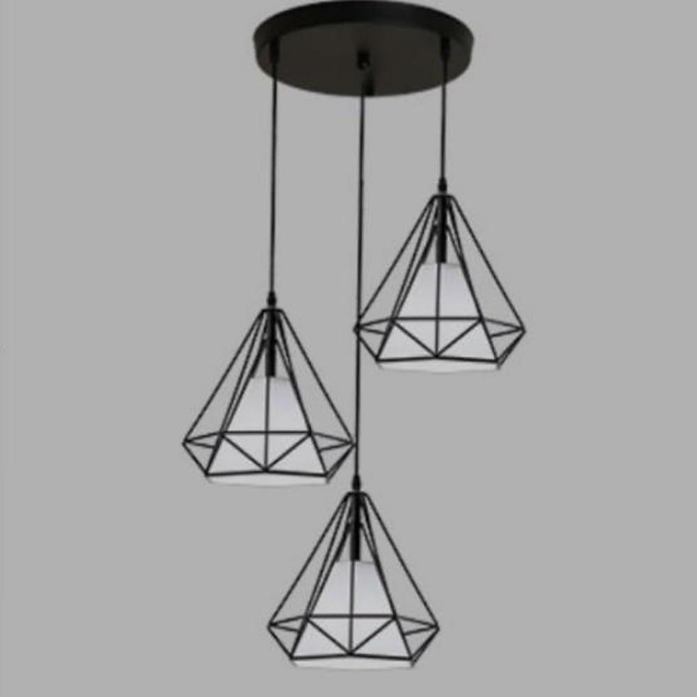 Modern Geometric Pendant Light - 3-Tier Metal Cluster Ceiling Fixture
