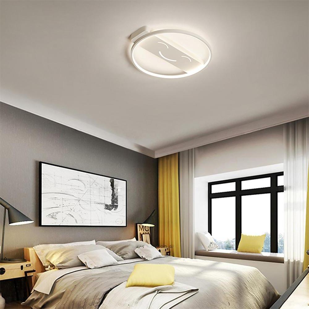 Modern Circle LED Flush Mount Ceiling Light – Metal & PVC Finish