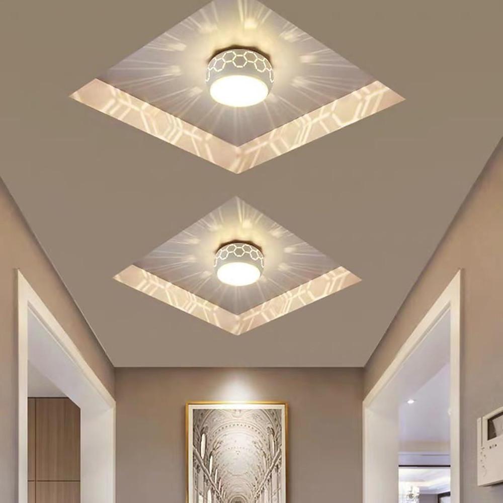 Modern LED Flush Mount Ceiling Light with Geometric Pattern