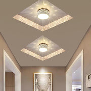 Modern LED Flush Mount Ceiling Light with Geometric Pattern