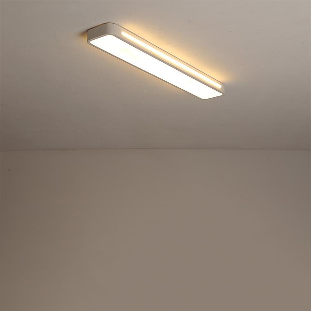 Modern Rectangular LED Flush Mount Ceiling Light - Black/White