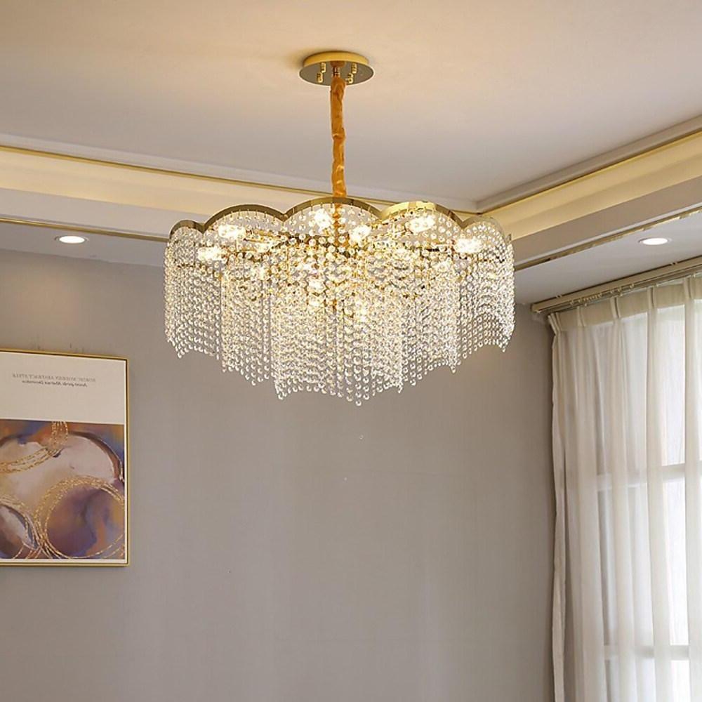 Crystal Lantern Chandelier Modern Electroplated Stainless Steel LED