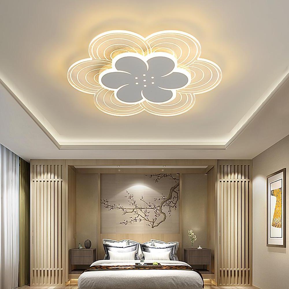 Modern Flower Flush Mount LED Ceiling Light - White Acrylic