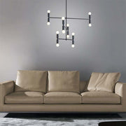 12-Light Adjustable Modern Pendant Light with Electroplated Metal