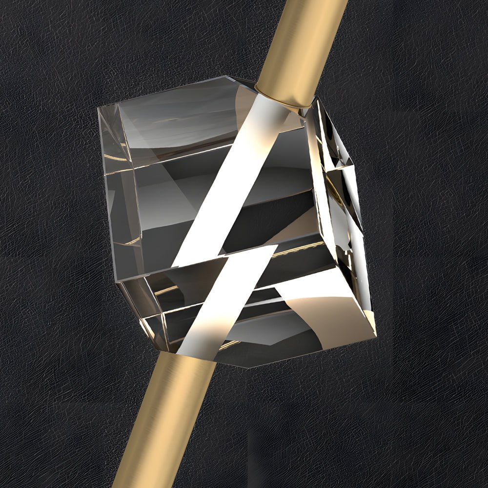 Modern Crystal Pendant Light with Copper Finish & 3-Step Dimming LED