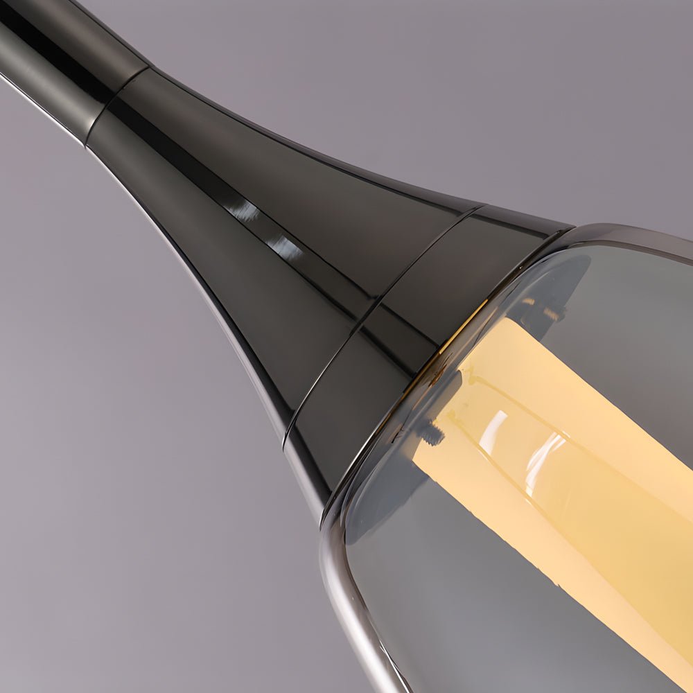 Modern Teardrop Glass Pendant Light – Amber & Smoke Gray