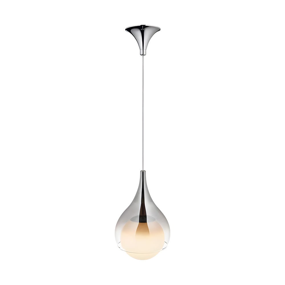 Modern Teardrop Glass Pendant Light with Adjustable Height