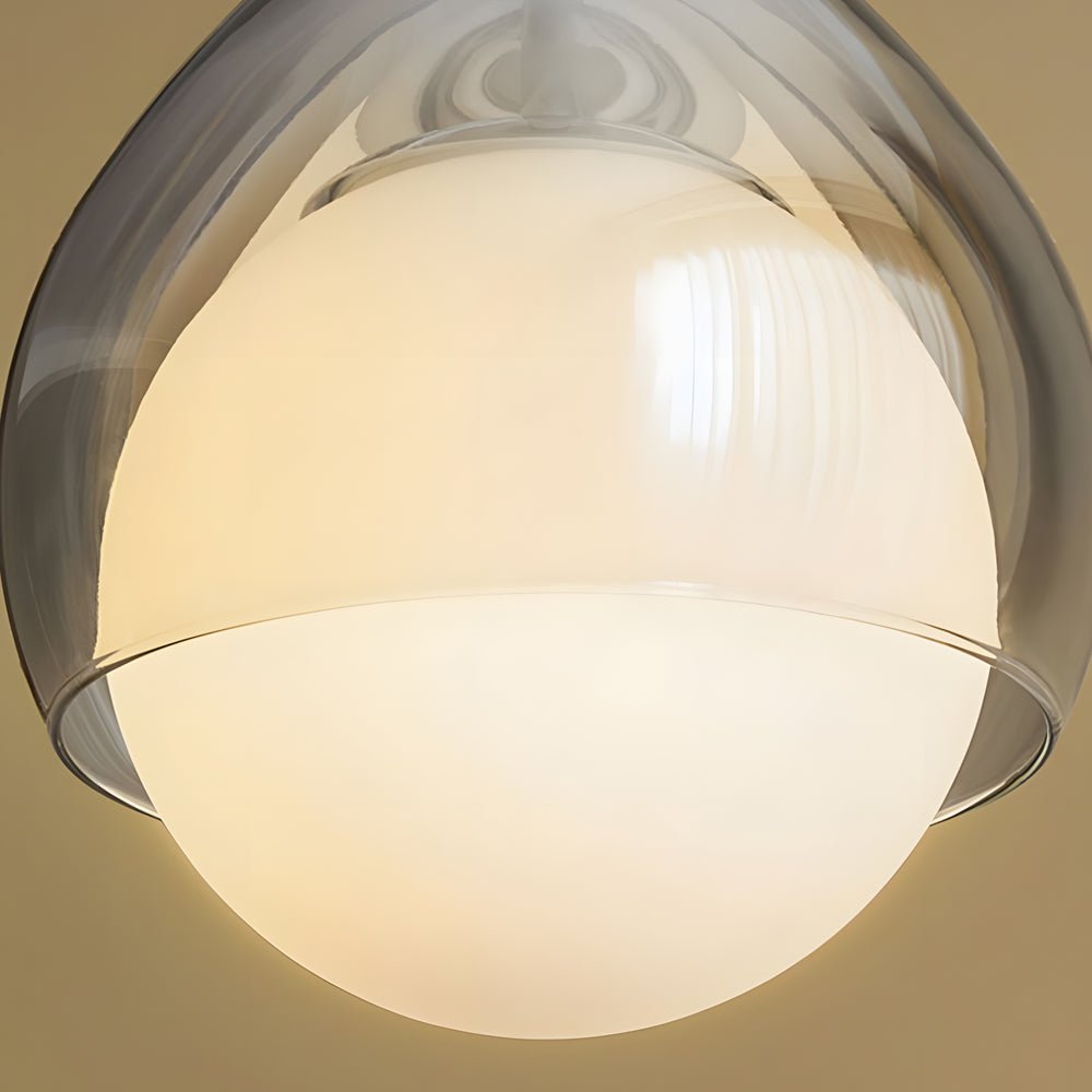 Modern Teardrop Glass Pendant Light with Adjustable Height