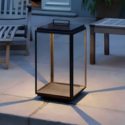 Modern Glass LED Outdoor Lantern - Portable Hardwired
