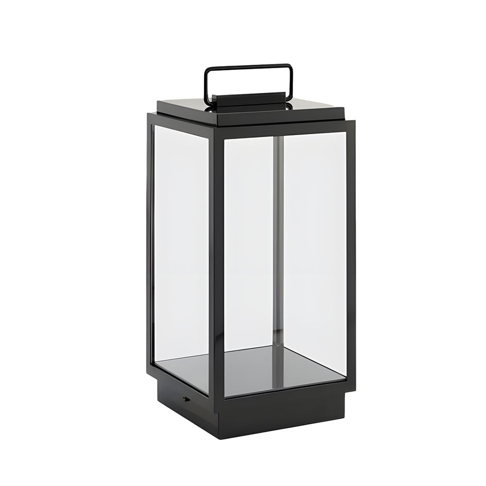 Modern Glass LED Outdoor Lantern - Portable Hardwired