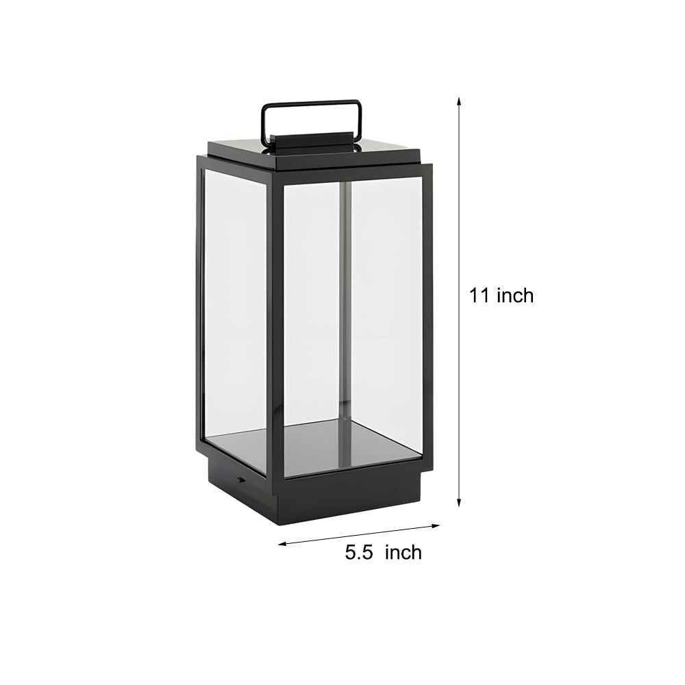 Modern Glass LED Outdoor Lantern - Portable Hardwired