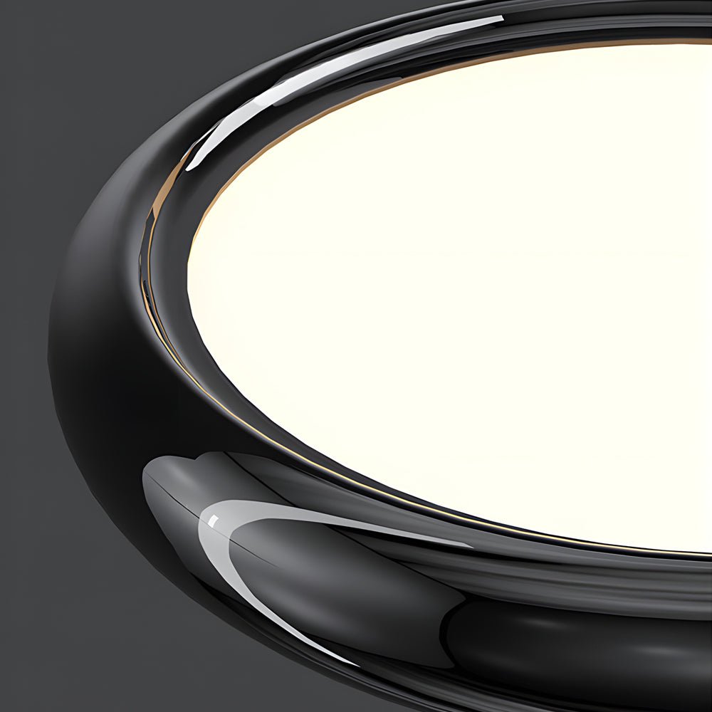 Modern Round Metallic LED Pendant Light - Black or Chrome Finish