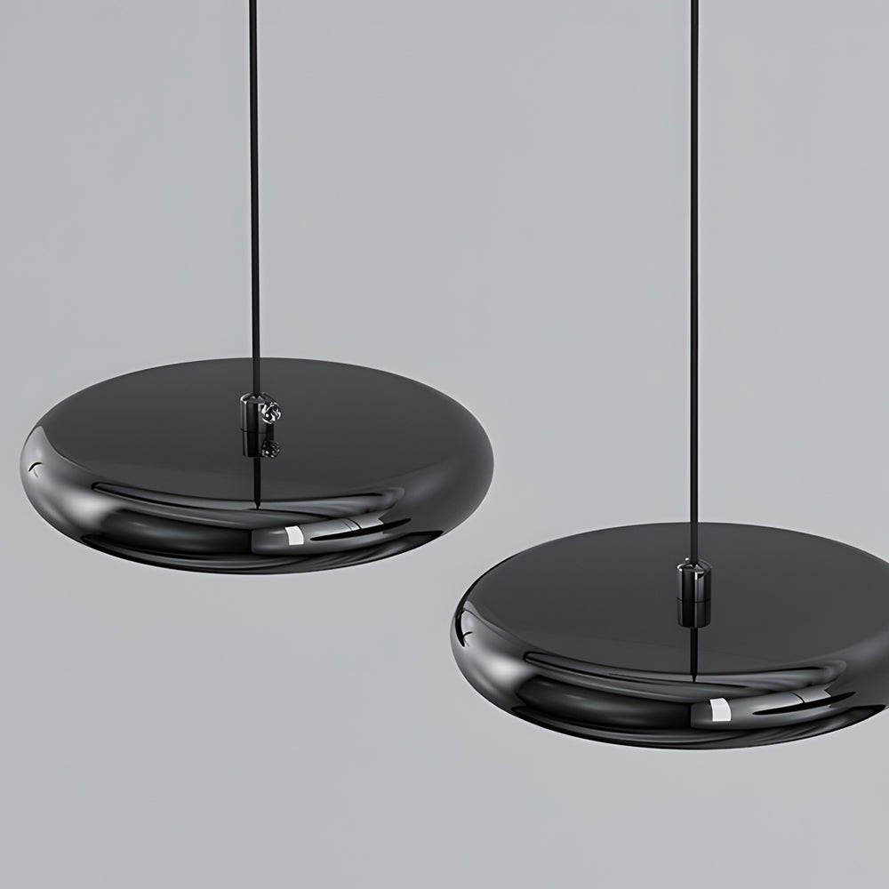 Modern Round Metallic LED Pendant Light - Black or Chrome Finish
