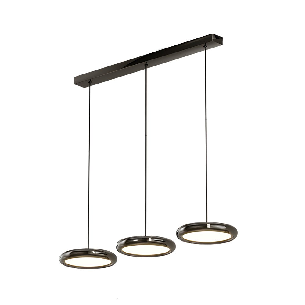 Modern Round Metallic LED Pendant Light - Black or Chrome Finish