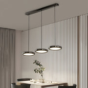 Modern Round Metallic LED Pendant Light - Black or Chrome Finish